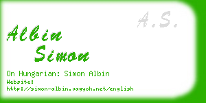 albin simon business card